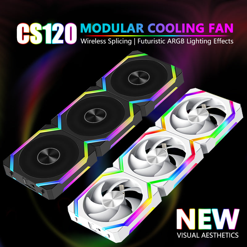 My Store 5 JUMPEAK CS120 ARGB cooling fan with 360mm and 240mm modular stackable design, 120mm RGB fan for PC cooling systems